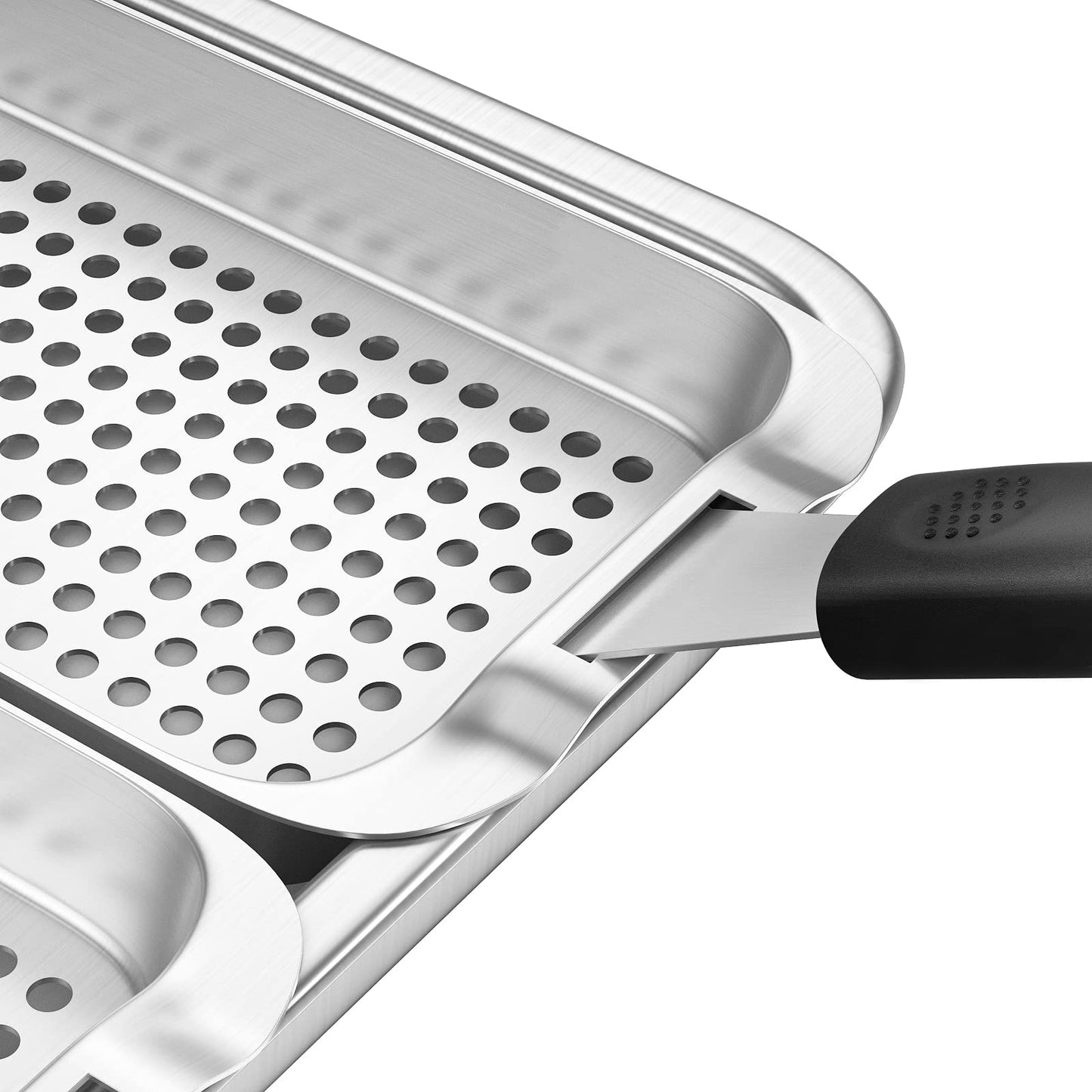 Industrial-Grade 3-Piece Grill Basket Set - Premium 430 Stainless Steel for All Cooking Surfaces