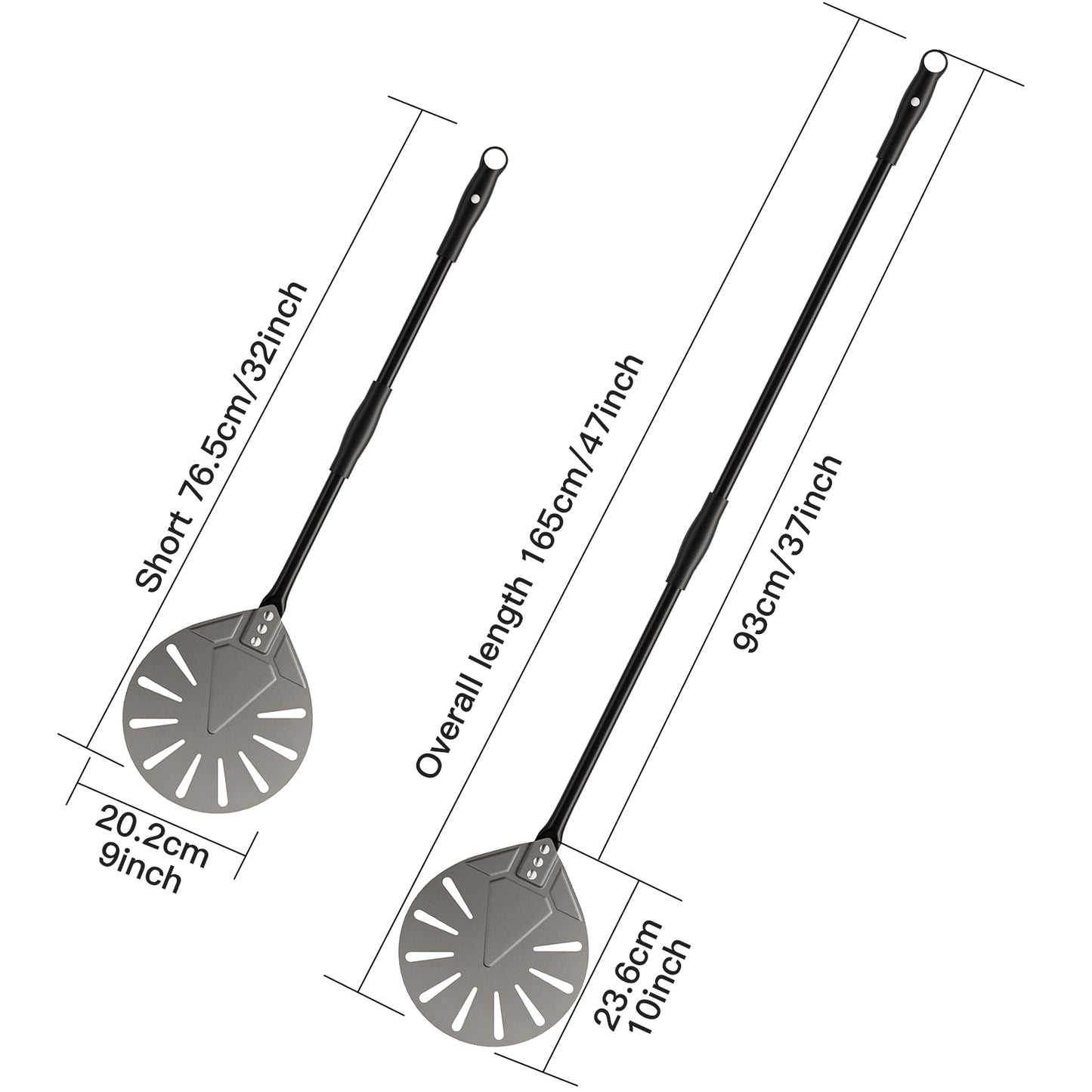 Premium-Pizzaschaufel-Set | Eloxiertes Aluminium & extralange Griffe