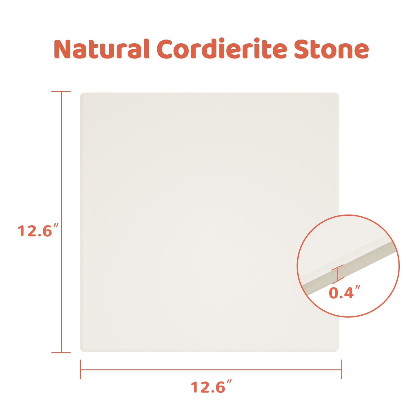 Professional Cordierite Pizza Stone - 32x32cm Baking Stone for Perfect Crusts