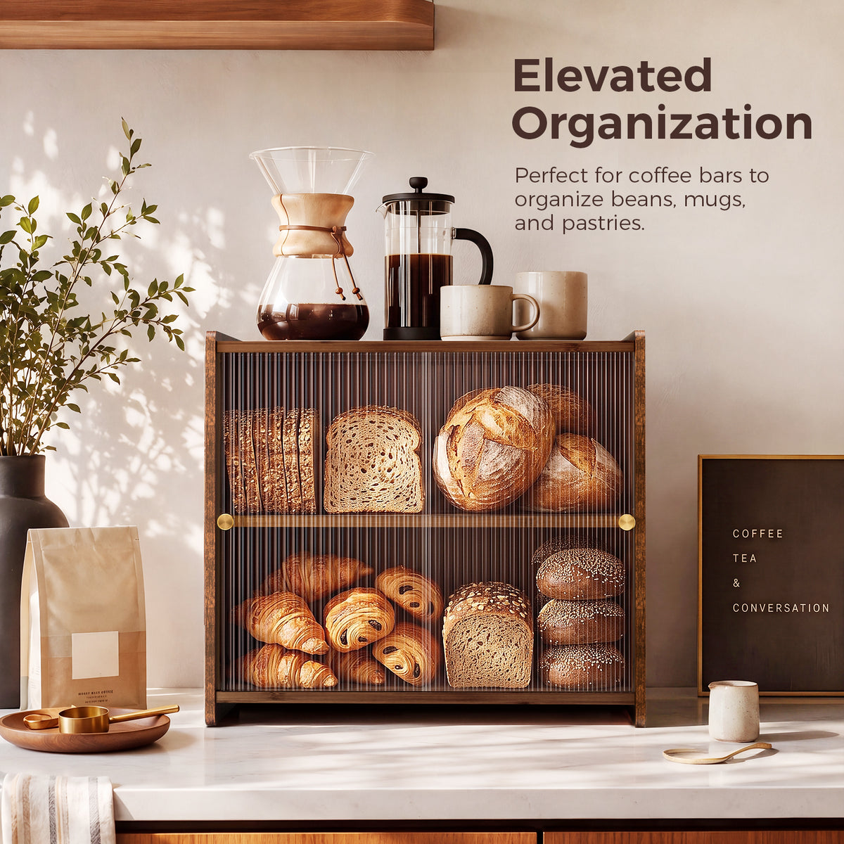 G.a HOMEFAVOR Sliding-Door Bread Box