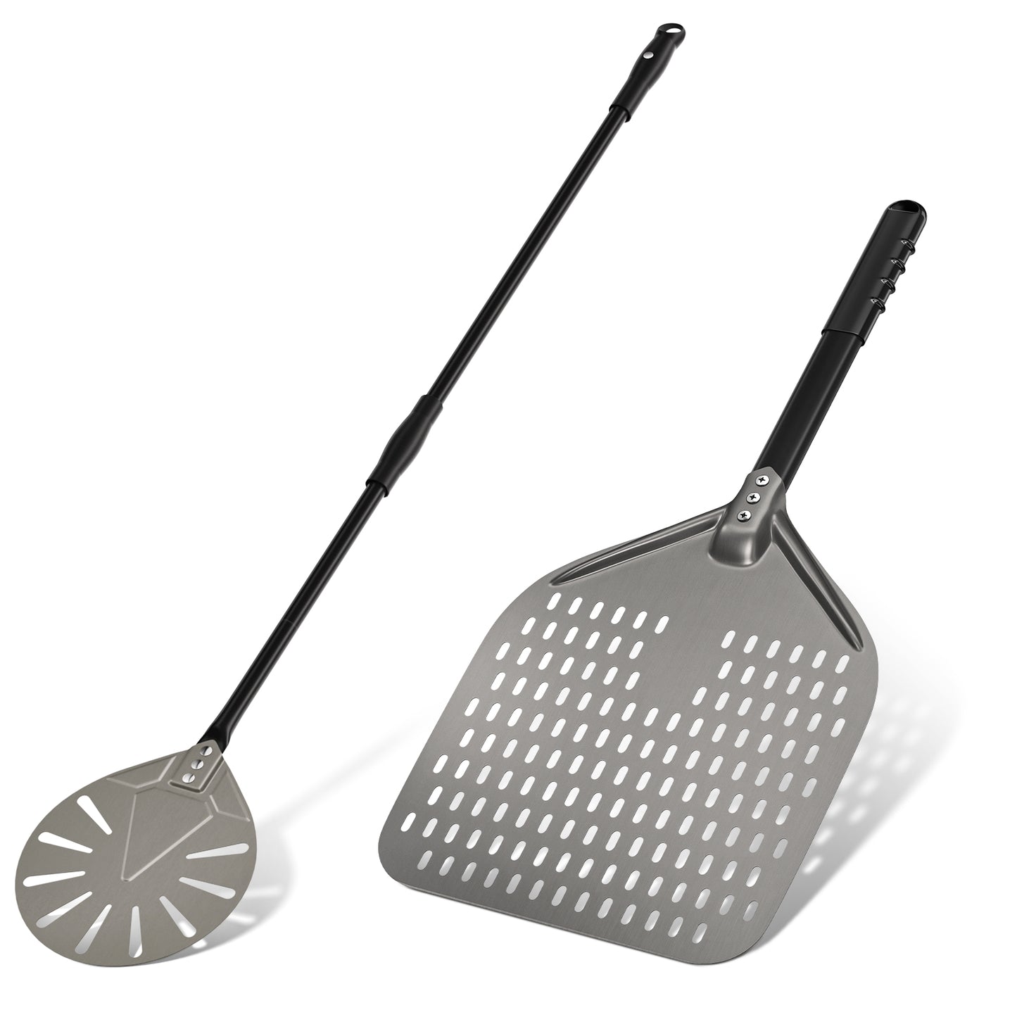 Premium-Pizzaschaufel-Set | Eloxiertes Aluminium & extralange Griffe