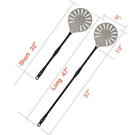 Aluminum Pizza Turning Peel with Extended Silcone Handle