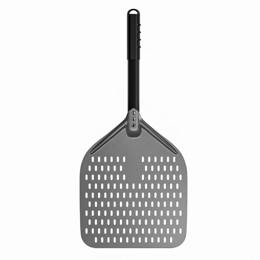12" Professional Pizza Peel – Hard-Anodized Aluminum with Detachable Handle | Perforated Non-Stick Oven Shovel for Homemade Pizza & Bread | Compact Storage Design