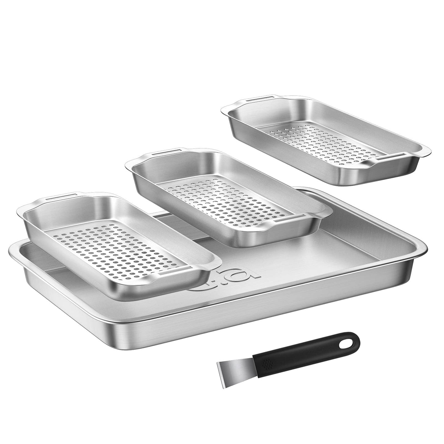 Industrial-Grade 3-Piece Grill Basket Set - Premium 430 Stainless Steel for All Cooking Surfaces