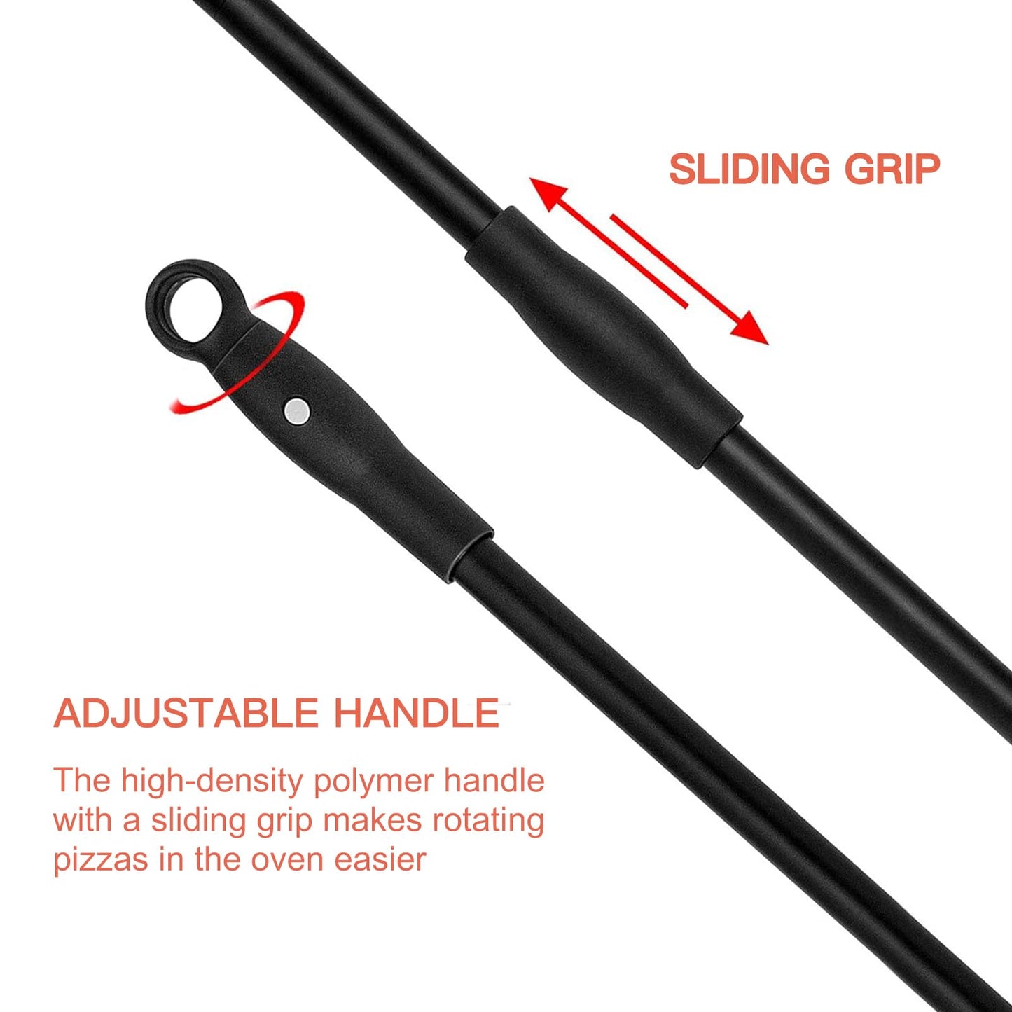Aluminum Pizza Turning Peel with Extended Silcone Handle