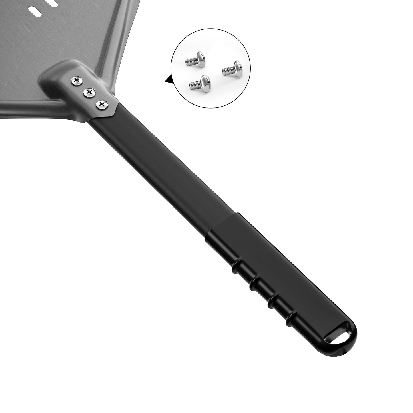 12" Professional Pizza Peel – Hard-Anodized Aluminum with Detachable Handle | Perforated Non-Stick Oven Shovel for Homemade Pizza & Bread | Compact Storage Design