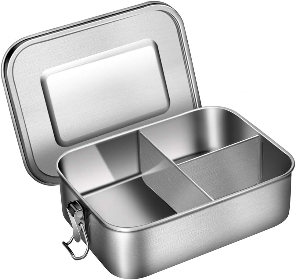 Bento-Box mit drei Fächern | Auslaufsicheres und familienfreundliches Design
