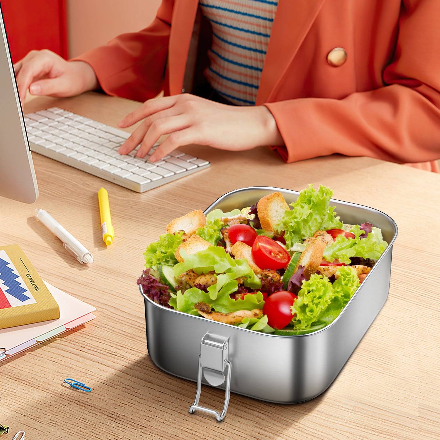 Premium Leakproof Stainless Steel Bento Box – 900ml (30 oz)