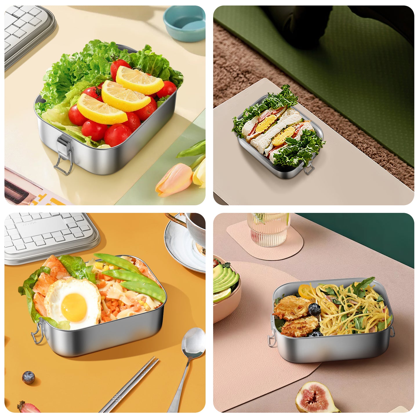 Premium Leakproof Stainless Steel Bento Box – 900ml (30 oz)