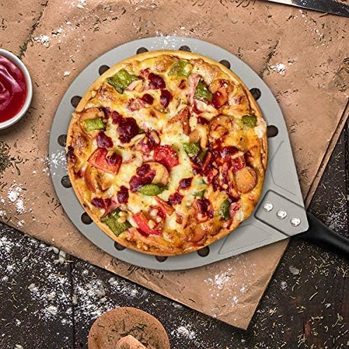 Aluminum Pizza Turning Peel with Extended Silcone Handle