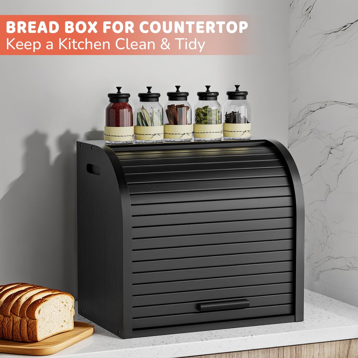 Double-Decker Bamboo Bread Bin - Self-Assembly Storage with Pet-Proof Freshness