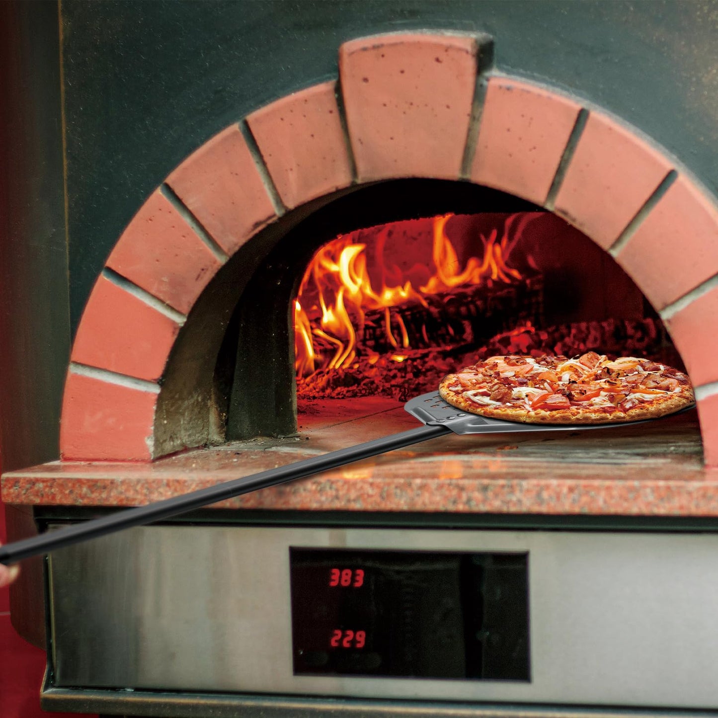 Professional Hard-Anodized Aluminum Pizza Peel β 14" x 17" Perforated Baking Board with 32" Handle