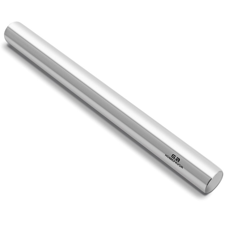 G.a HOMEFAVOR 40 cm Stainless Steel Rolling Pin, Professional Dough Roller for Baker, Pastry, Cookies, Pizza