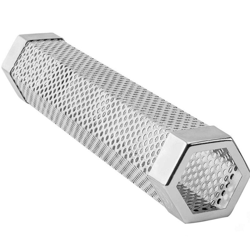 Premium Hexagon Pellet Smoker Tube for Any Grill or Smoker, Hot and Cold Smoking, 5 Hours of Billowing Smoke, Easy, Safe and Tasty Smoking, 12" Stainless Steel