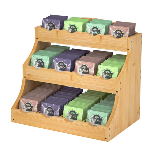 Premium Tea Bag Organizer | Mountain-Grown Hardwood & Adjustable Storage