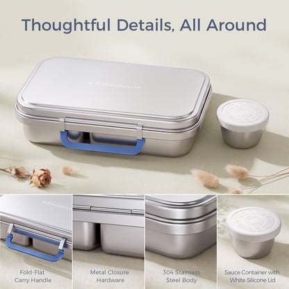 G.a HOMEFAVOR l Leak-Proof Stainless Steel Lunch Box 2-Compartment 600 ml