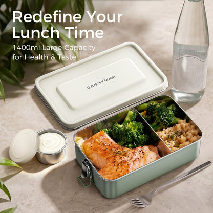 G.a HOMEFAVOR Stainless Steel Lunch Box, Sage Green, 47 oz