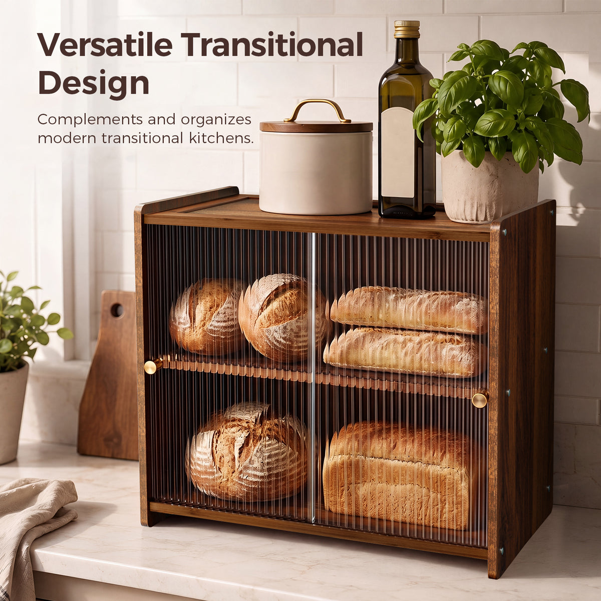 G.a HOMEFAVOR Sliding-Door Bread Box