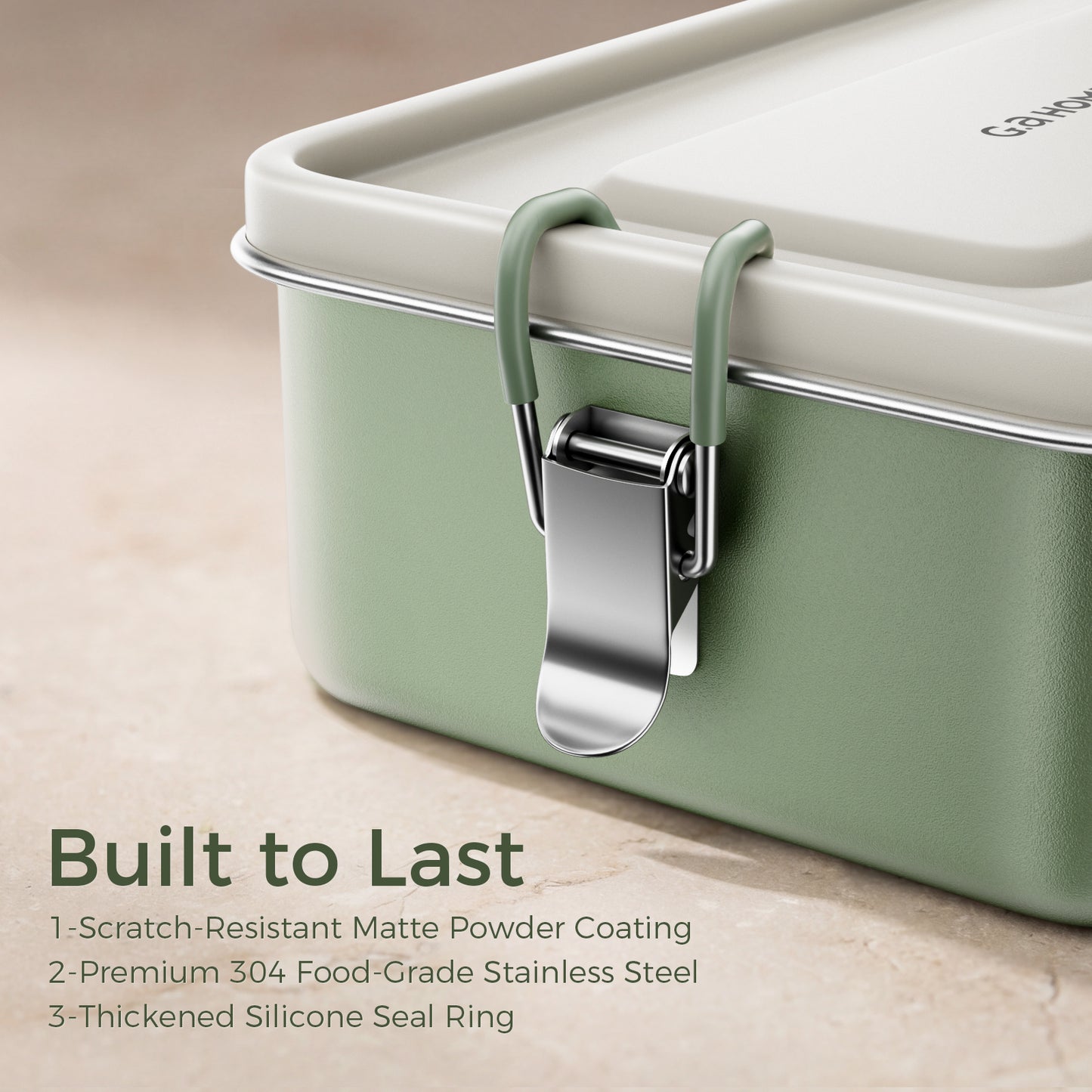 G.a HOMEFAVOR Stainless Steel Lunch Box, Sage Green, 47 oz