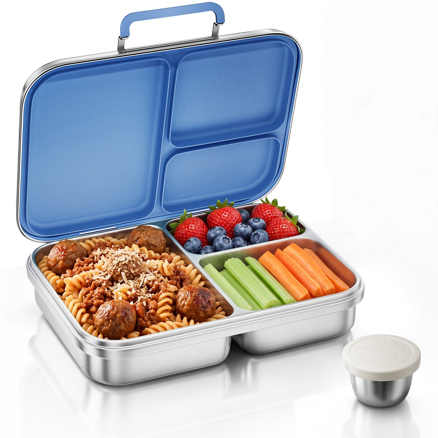 G.a HOMEFAVOR Leak-Proof Stainless Steel Lunch Box, Green, 1200 ml/40 oz 3-Compartment