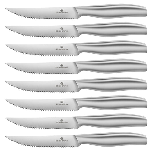 Micro-serrated Stainless Steel Steak Knife, Set of 8
