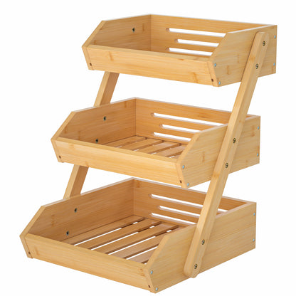 3-Tier ‌Space-Optimizing Tiered Fruit Basket with Natural Ventilation System