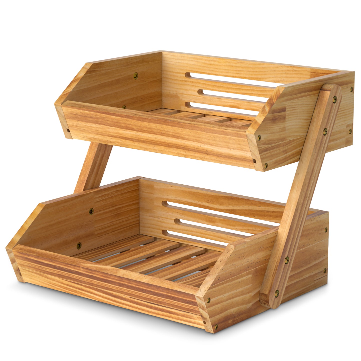 ‌Food-Safe Mountain Bamboo Tiered Fruit Basket