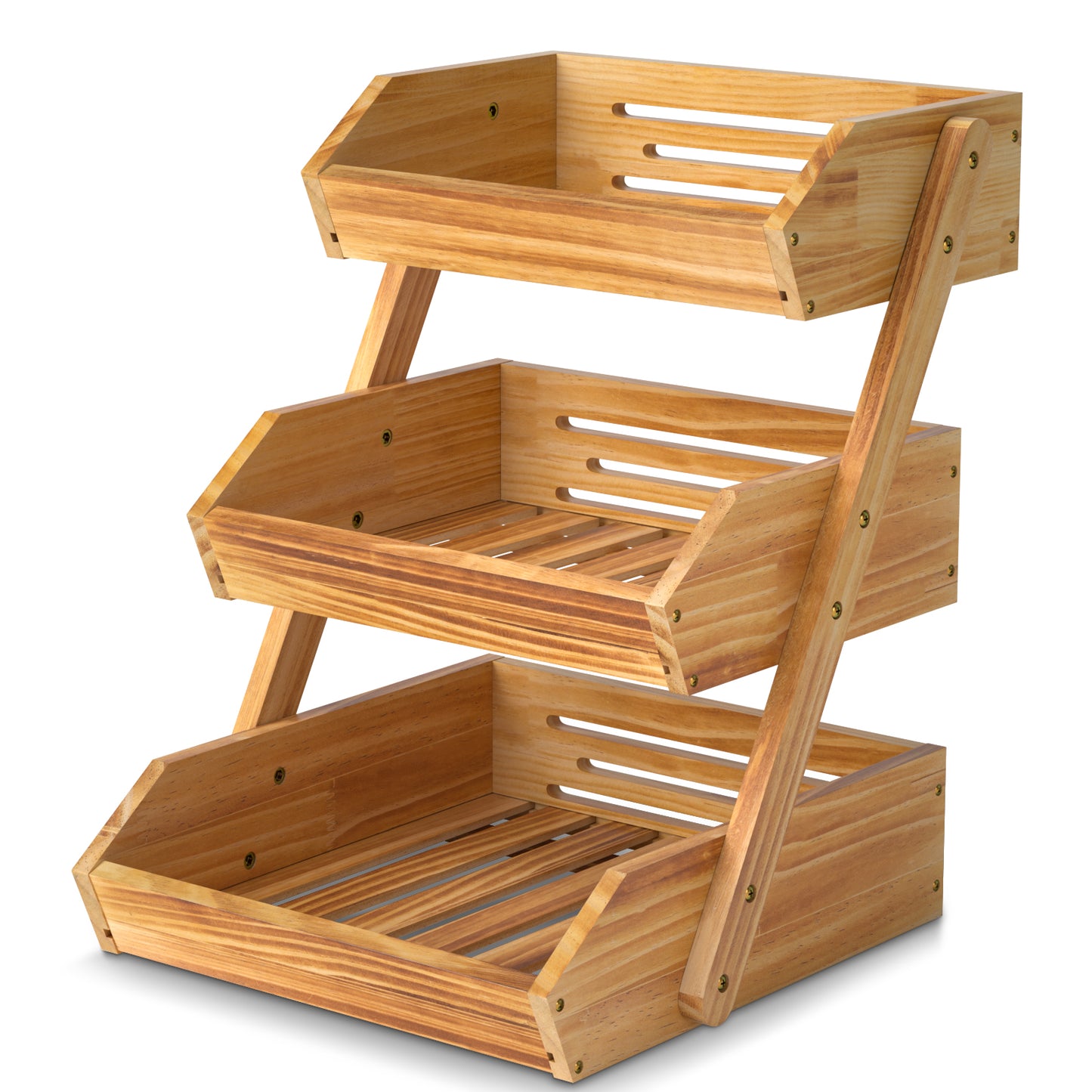 3-Tier ‌Space-Optimizing Tiered Fruit Basket with Natural Ventilation System