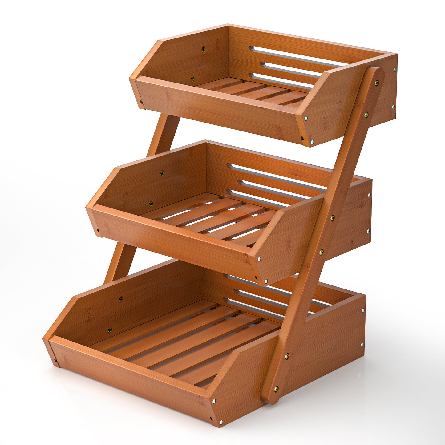 3-Tier ‌Space-Optimizing Tiered Fruit Basket with Natural Ventilation System