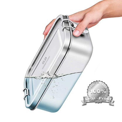 Lunchbox aus Edelstahl, Lebensmittelbehälter mit Fächern