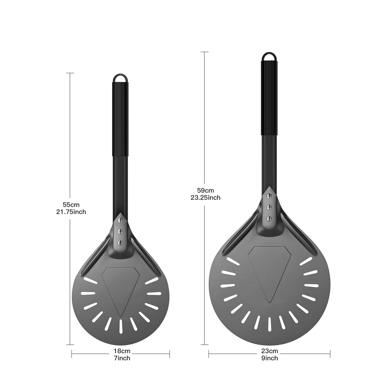 Professional Pizza Peel - Hard-Anodized Aluminum with Perforations for Wood-Fired Ovens