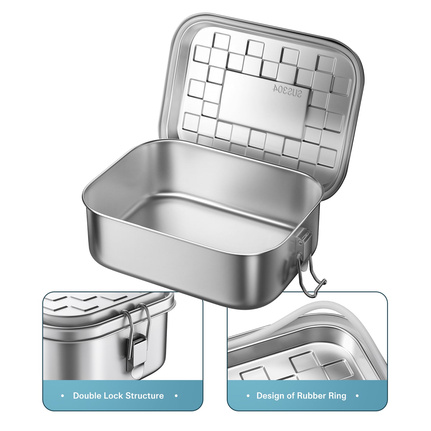 ‌Premium Leakproof Stainless Steel Bento Box – 900ml (30 oz)