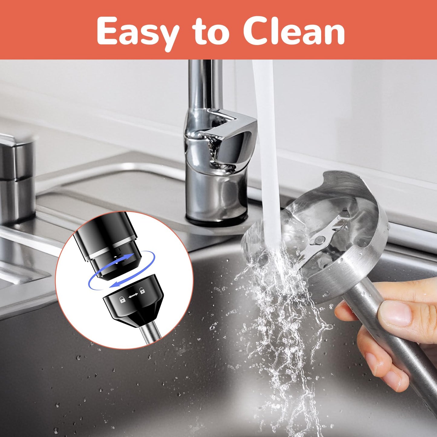 1000W Trigger Variable Speed 5 in 1 Stick Blenders with Stainless Steel Blade, Mixing Beaker, Whisk, Milk Frother for Soup, Baby Food, Smoothies