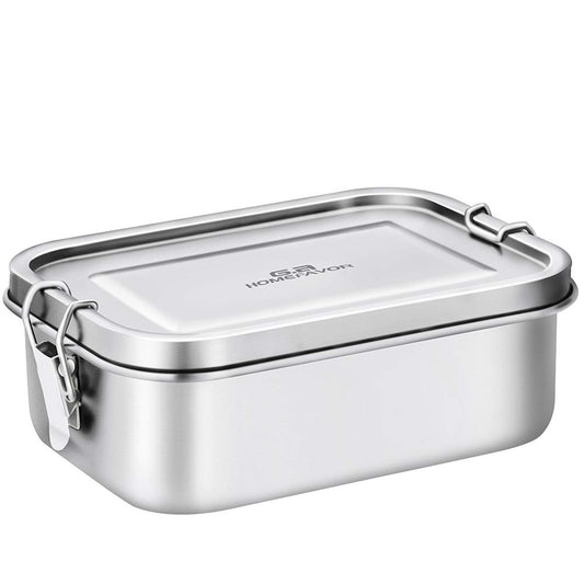 Stainless Steel Lunch Containers Leakproof, Metal Lunch Containers for Kids Adults, 800ML