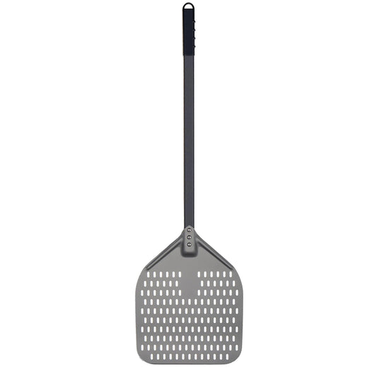 Professional Hard-Anodized Aluminum Pizza Peel – 12" x 15" Perforated Baking Shovel with 32" Handle