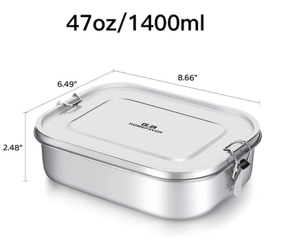 Lunchbox aus Edelstahl, Lebensmittelbehälter mit Fächern