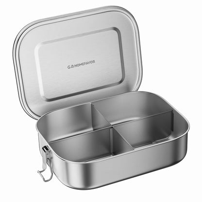 Lunchbox aus Edelstahl, Lebensmittelbehälter mit Fächern