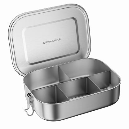 Lunchbox aus Edelstahl, Lebensmittelbehälter mit Fächern