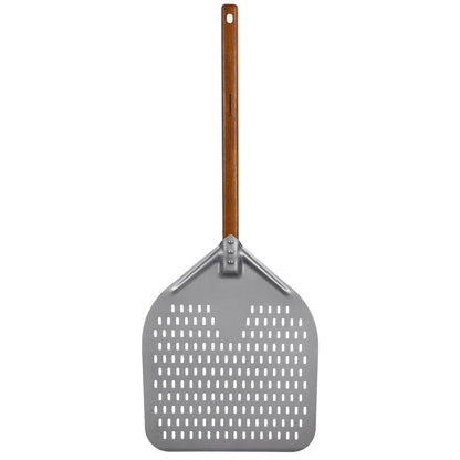 G.a HOMEFAVOR 14" x 17" Perforated Pizza Peel 35 Inch overall with Walnut Wooden Handle