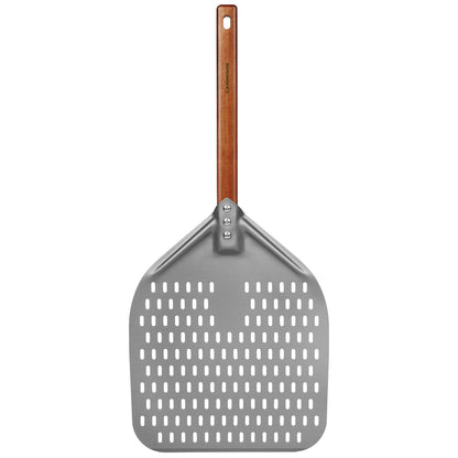 G.a HOMEFAVOR 12" x 15" Perforated Pizza Peel 26 Inch overall with Walnut Wooden Handle