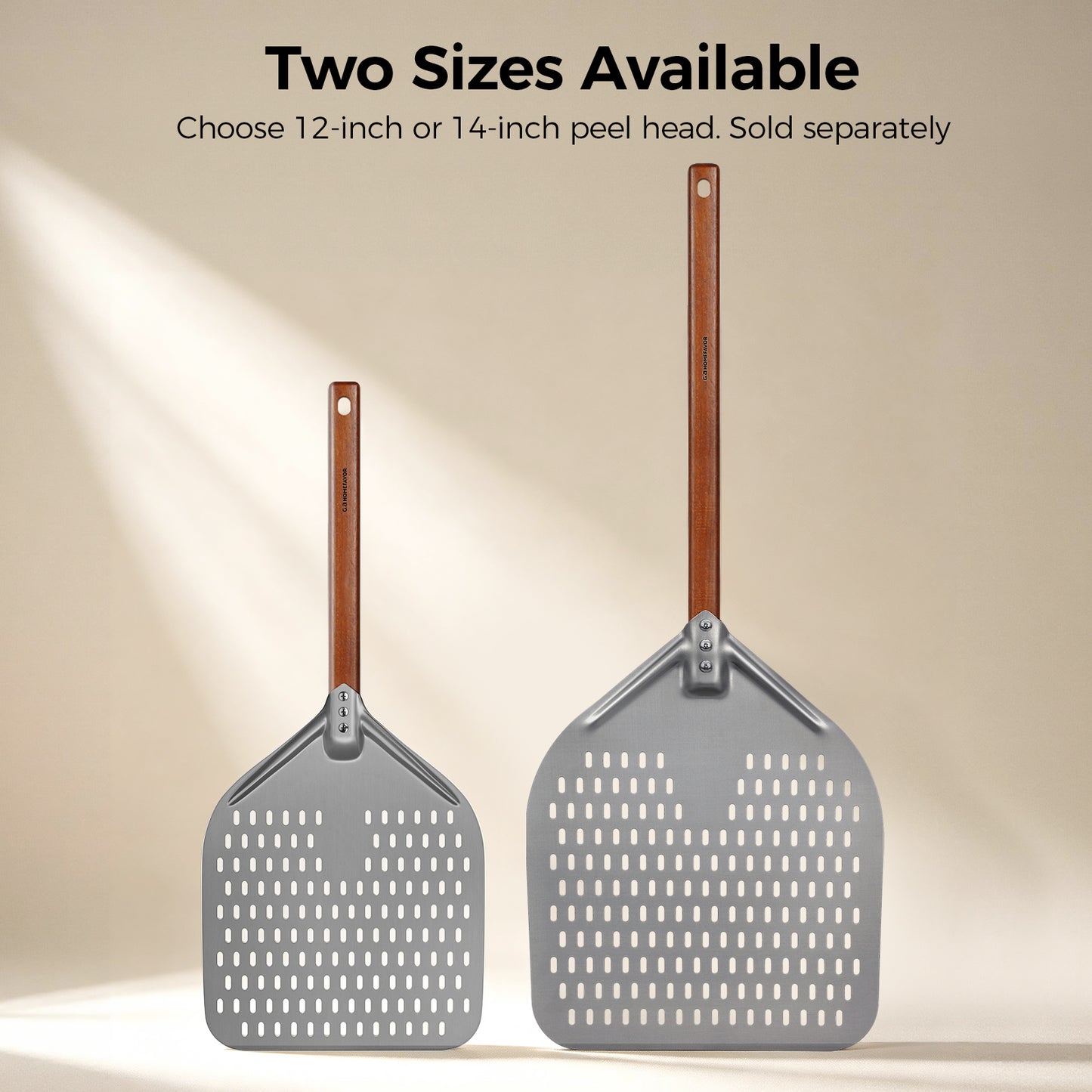 G.a HOMEFAVOR 14" x 17" Perforated Pizza Peel 35 Inch overall with Walnut Wooden Handle