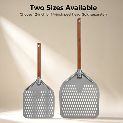 G.a HOMEFAVOR 14" x 17" Perforated Pizza Peel 35 Inch overall with Walnut Wooden Handle