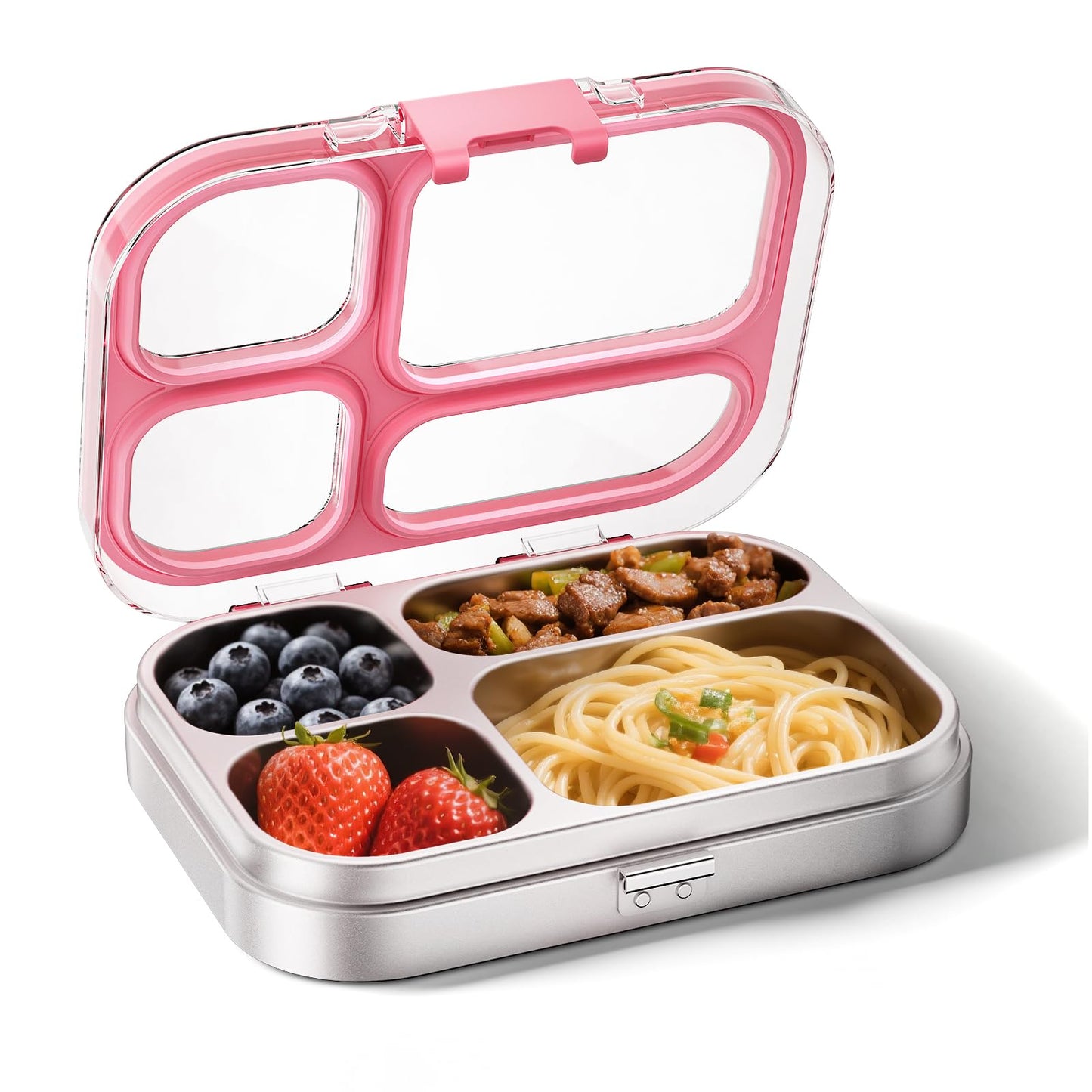 Premium Eco-Friendly Lunch Box: 304 Stainless Steel + BPA-Free Tritan (800ml/4 Compartments)