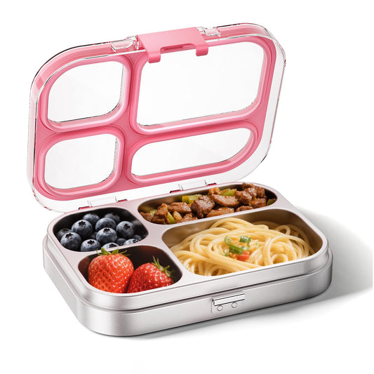 Premium Eco-Friendly Lunch Box: 304 Stainless Steel + BPA-Free Tritan (800ml/4 Compartments)