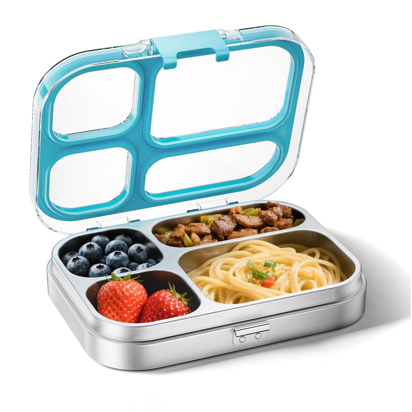 Premium Eco-Friendly Lunch Box: 304 Stainless Steel + BPA-Free Tritan (800ml/4 Compartments)