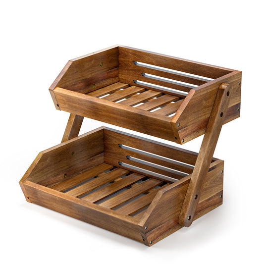 ‌Food-Safe Mountain Bamboo Tiered Fruit Basket