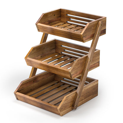 3-Tier ‌Space-Optimizing Tiered Fruit Basket with Natural Ventilation System